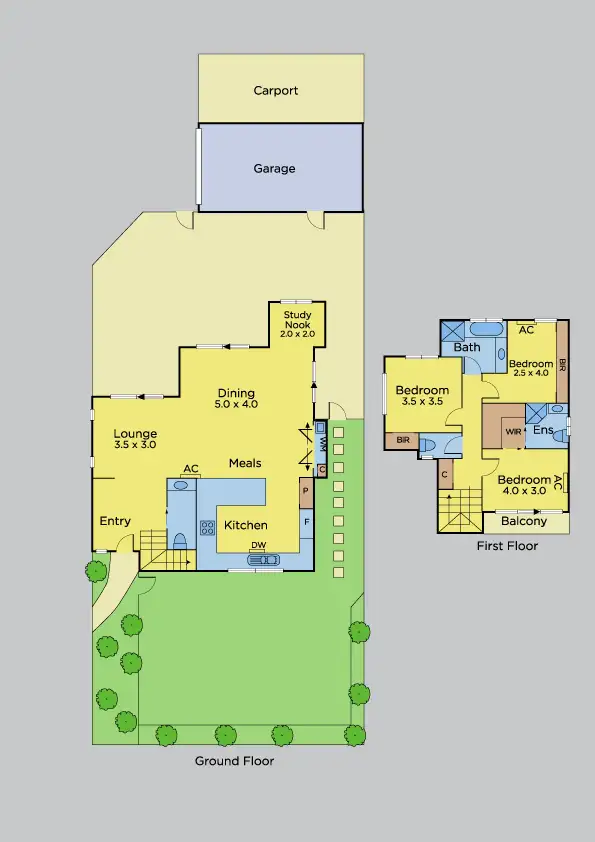 Floorplan of Homely townhouse listing, 1/75 McLeod Road, Carrum VIC 3197
