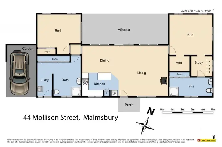 Floorplan of Homely house listing, 44 Mollison Street, Malmsbury VIC 3446