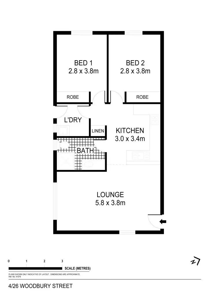 Floorplan of Homely unit listing, 4/26 Woodbury Street, Strathdale VIC 3550