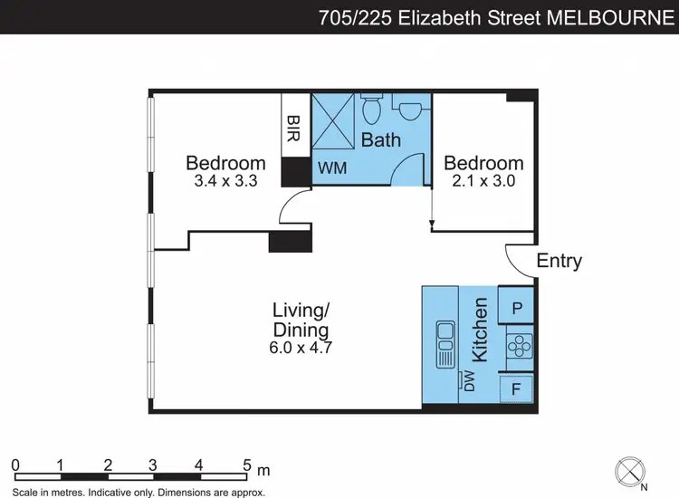 Floorplan of Homely apartment listing, 705/225 Elizabeth Street, Melbourne VIC 3000