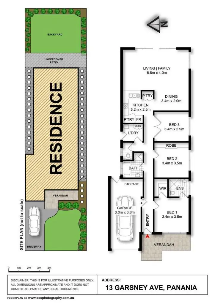 Floorplan of Homely semi-detached listing, 13 Garnsey Avenue, Panania NSW 2213