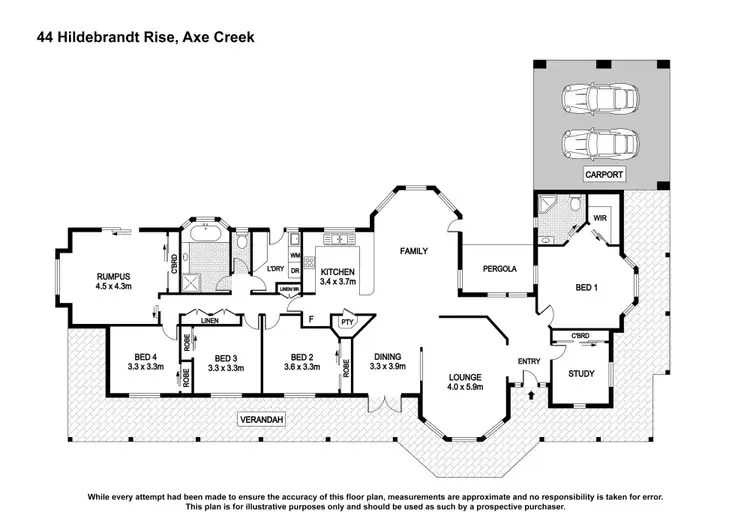 Floorplan of Homely house listing, 44 Hildebrandt Rise, Axe Creek VIC 3551