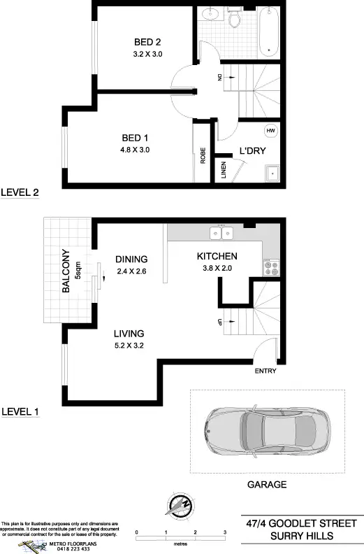 Floorplan of Homely apartment listing, 47/4 Goodlet Street, Surry Hills NSW 2010