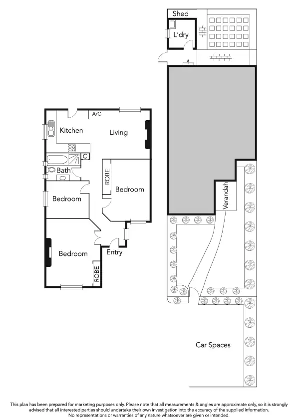Floorplan of Homely semi-detached listing, 381 South Road, Brighton East VIC 3187