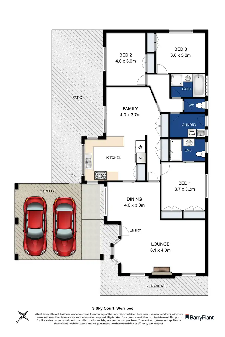 Floorplan of Homely house listing, 3 Sky Court, Werribee VIC 3030