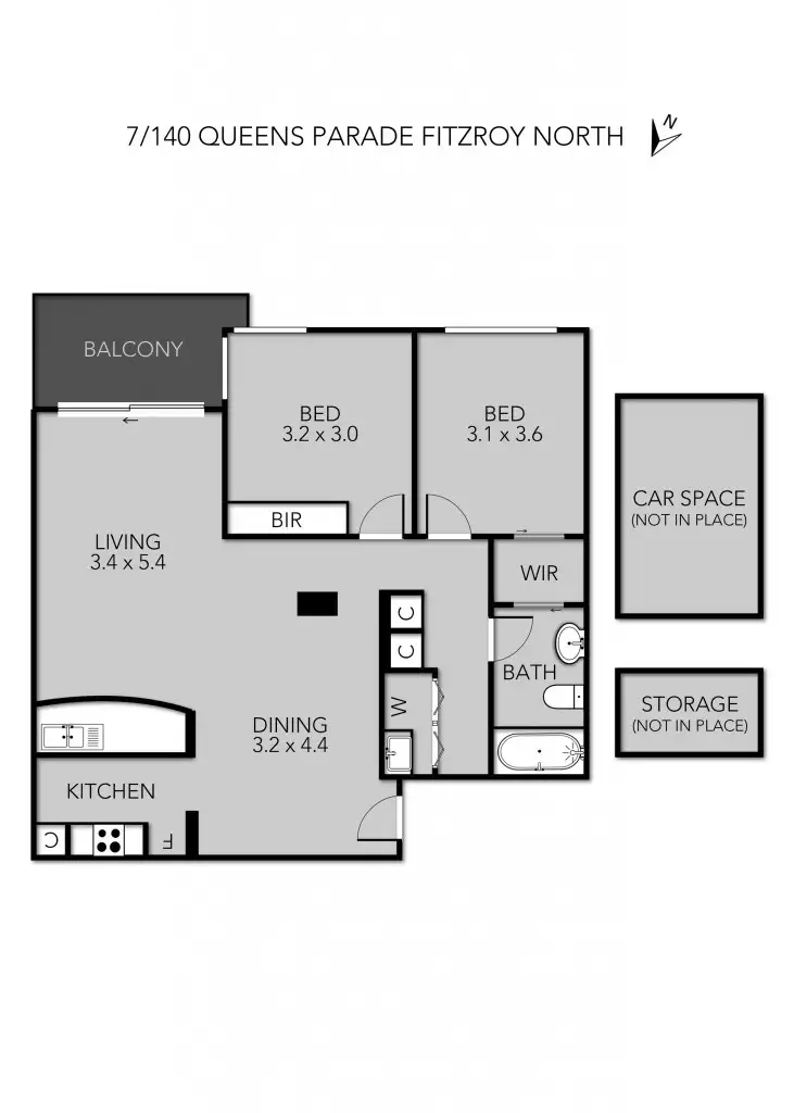 Floorplan of Homely apartment listing, 7/140 Queens Parade, Fitzroy North VIC 3068