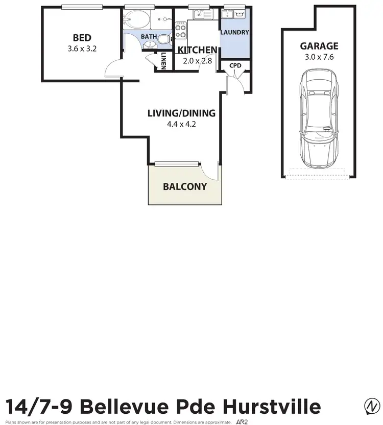 Floorplan of Homely unit listing, 14/7-9 Bellevue Parade, Hurstville NSW 2220