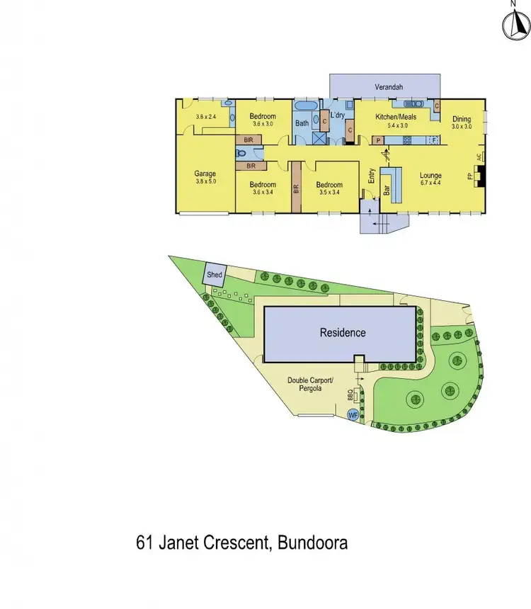 Floorplan of Homely house listing, 61 Janet Crescent, Bundoora VIC 3083