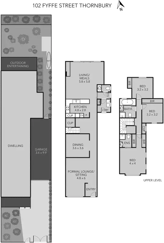 Floorplan of Homely townhouse listing, 102 Fyffe Street, Thornbury VIC 3071