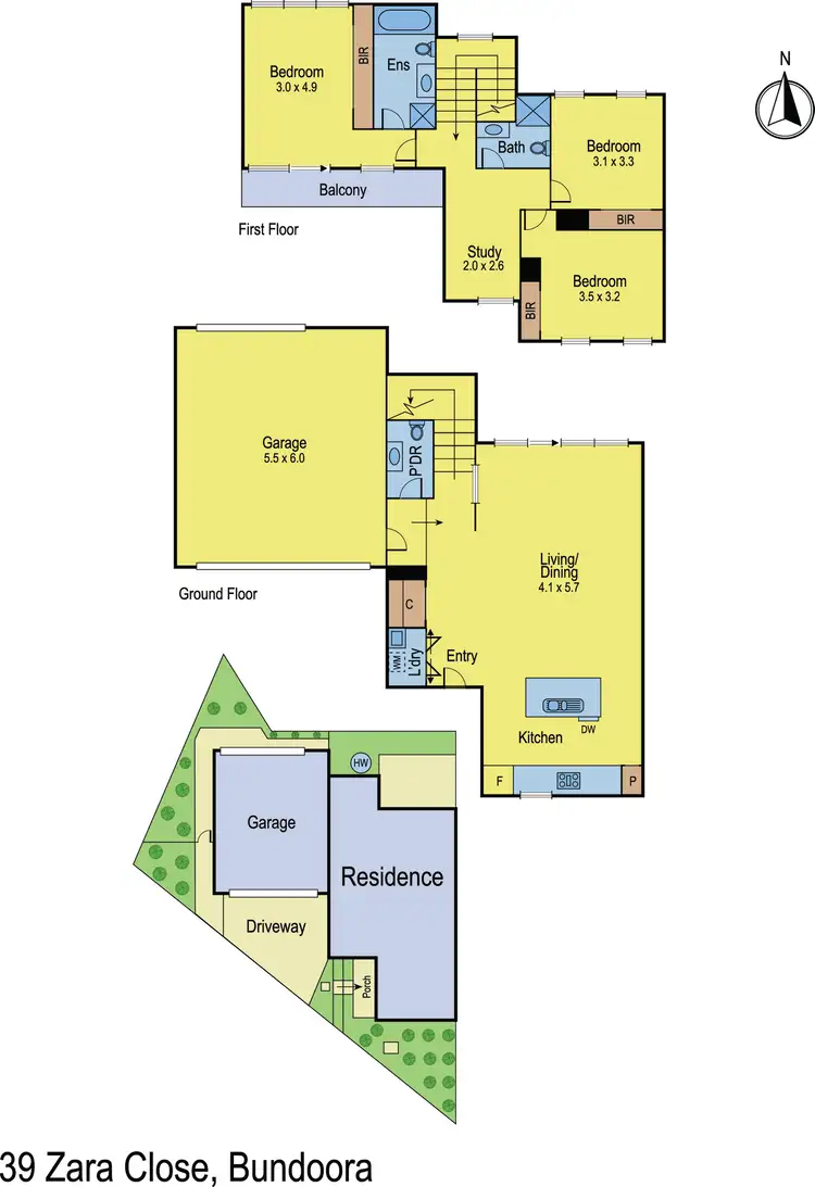 Floorplan of Homely house listing, 39 Zara Close, Bundoora VIC 3083