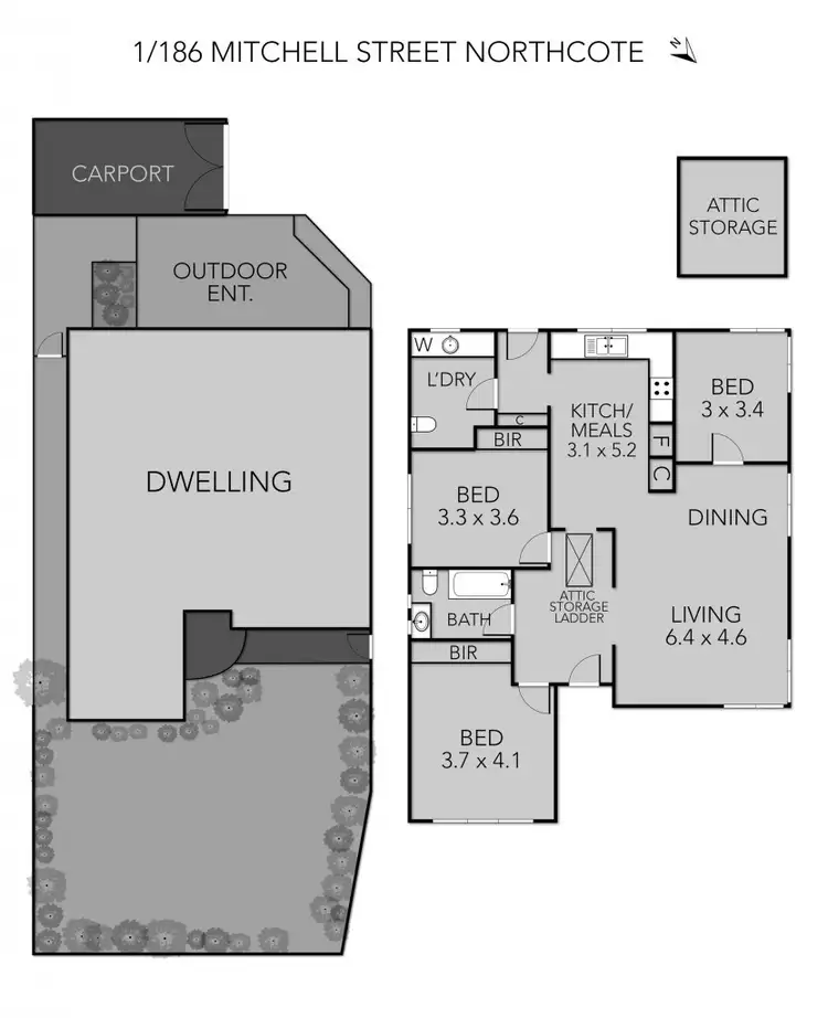 Floorplan of Homely house listing, 1/186 Mitchell Street, Northcote VIC 3070