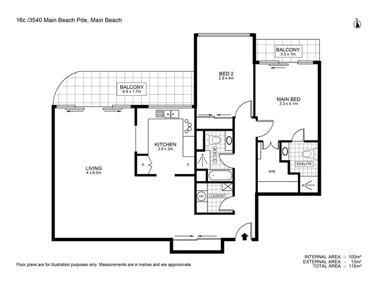 Floorplan of Homely unit listing, @/3540 Main Beach Parade, Main Beach QLD 4217