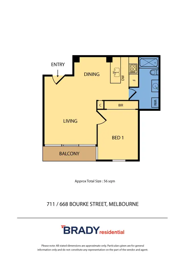 Floorplan of Homely apartment listing, 711/668 Bourke Street, Melbourne VIC 3000