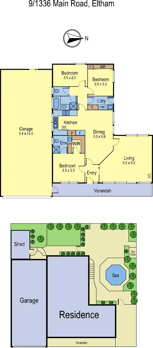 Floorplan of Homely unit listing, 9/1336 Main Road, Eltham VIC 3095