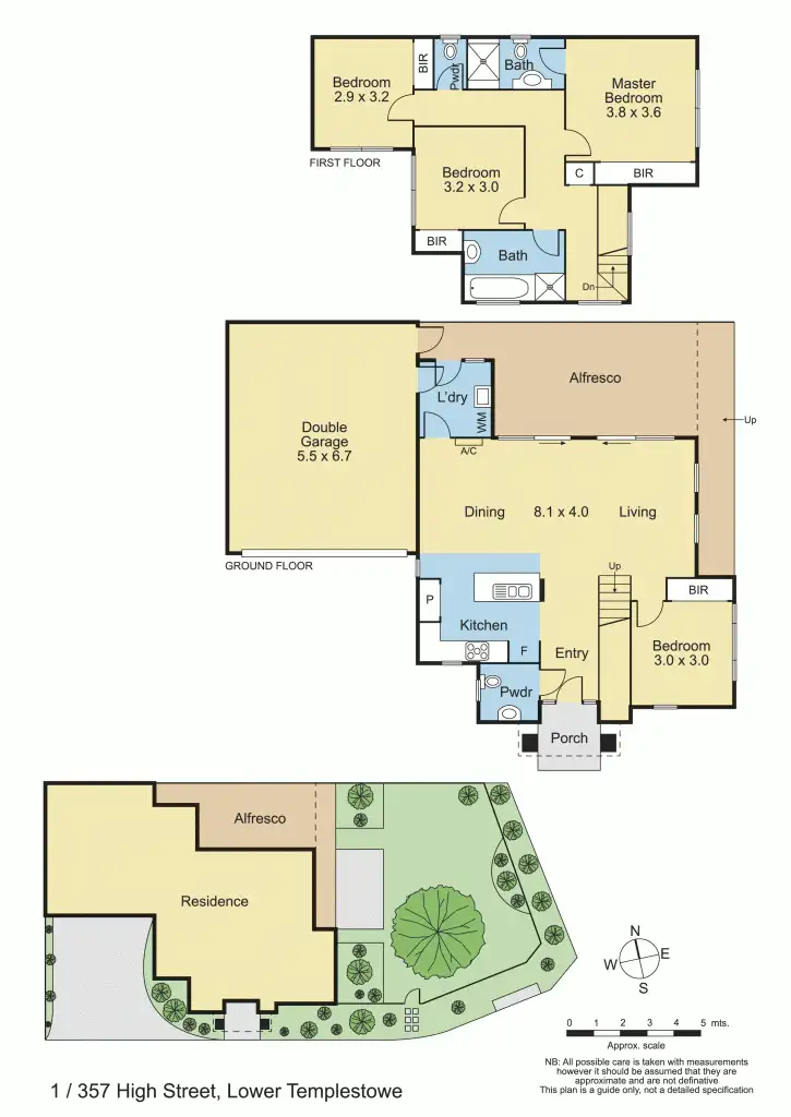 Floorplan of Homely townhouse listing, 1/357 High Street, Templestowe Lower VIC 3107