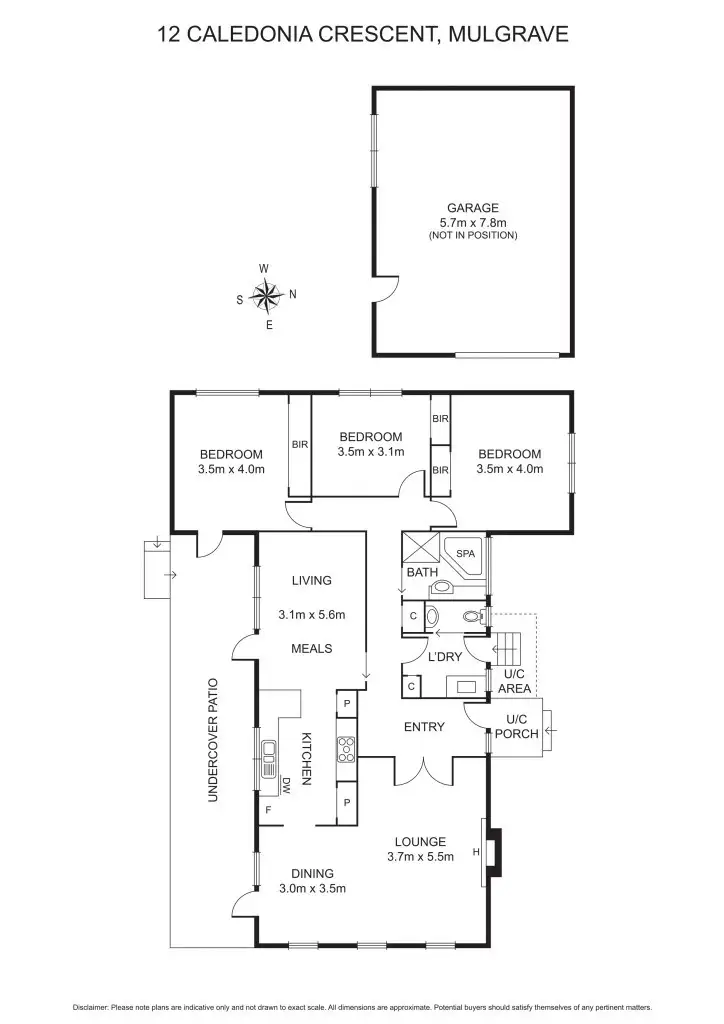 Floorplan of Homely house listing, 12 Caledonia Crescent, Mulgrave VIC 3170