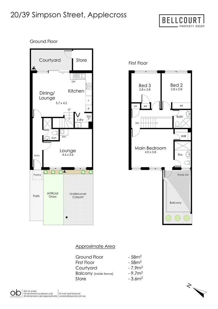 Floorplan of Homely townhouse listing, 20/39 Simpson Street, Applecross WA 6153