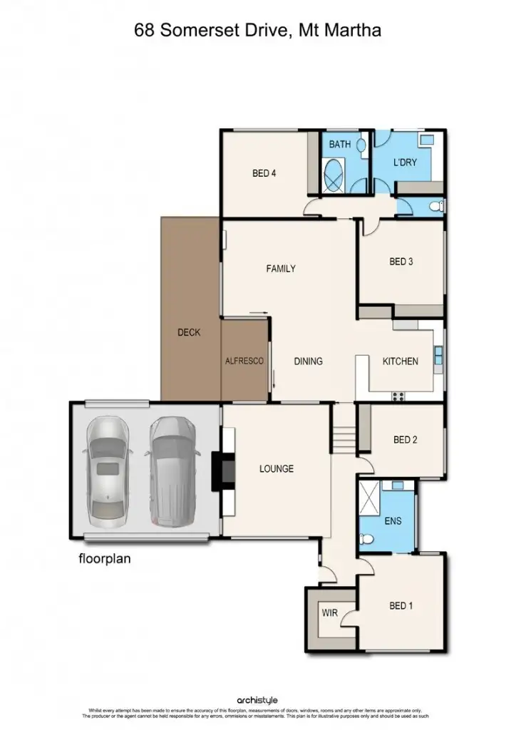 Floorplan of Homely house listing, 68 Somerset Drive, Mount Martha VIC 3934