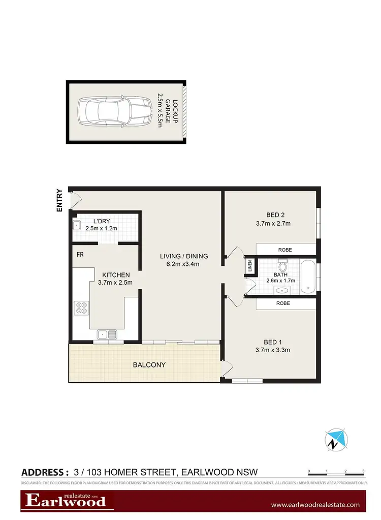Floorplan of Homely apartment listing, 3/103 Homer Street, Earlwood NSW 2206