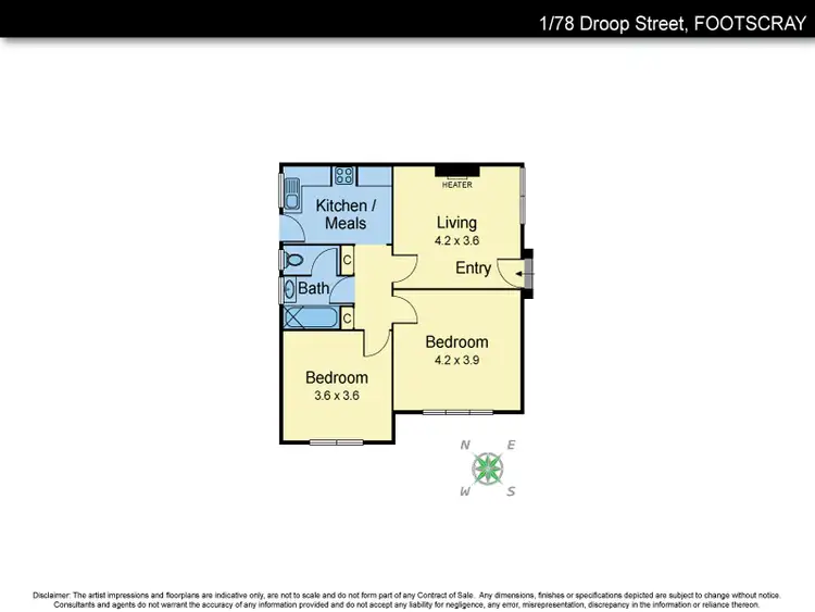 Floorplan of Homely unit listing, 1/78 Droop Street, Footscray VIC 3011