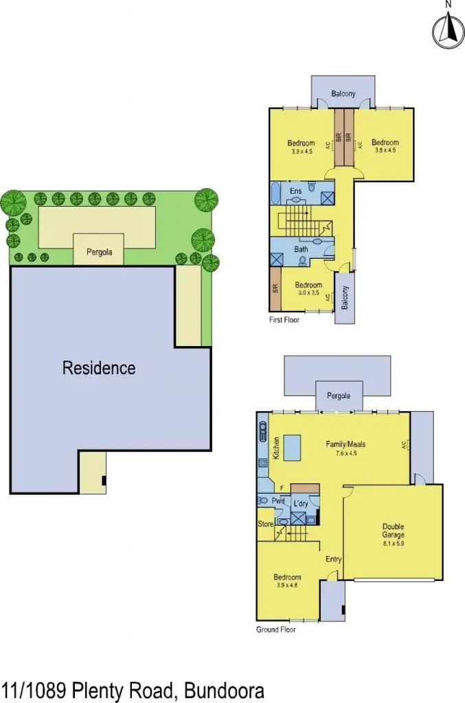 Floorplan of Homely townhouse listing, 11/1089 Plenty Road, Bundoora VIC 3083
