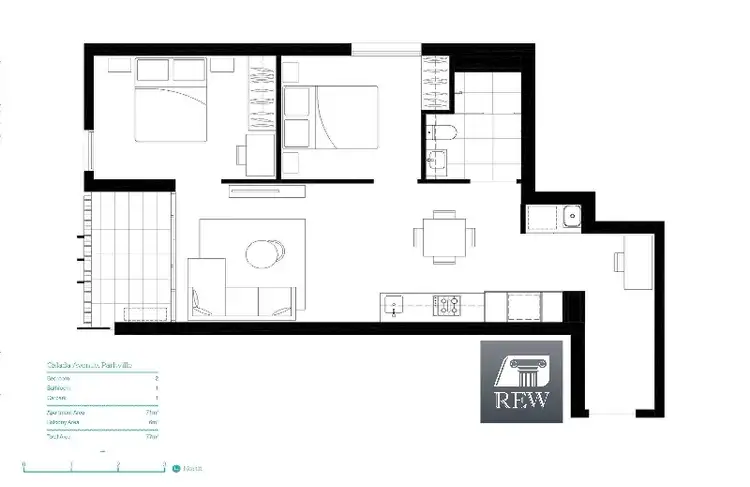 Floorplan of Homely apartment listing, L12/61 Galada Avenue, Parkville VIC 3052