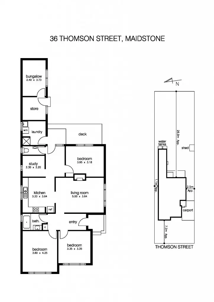 Floorplan of Homely house listing, 36 Thomson Street, Maidstone VIC 3012