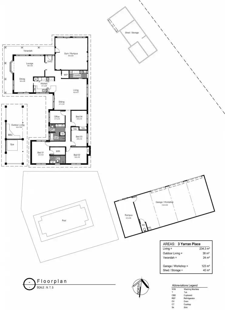 Floorplan of Homely house listing, 3 Yarran Place, Springvale NSW 2650