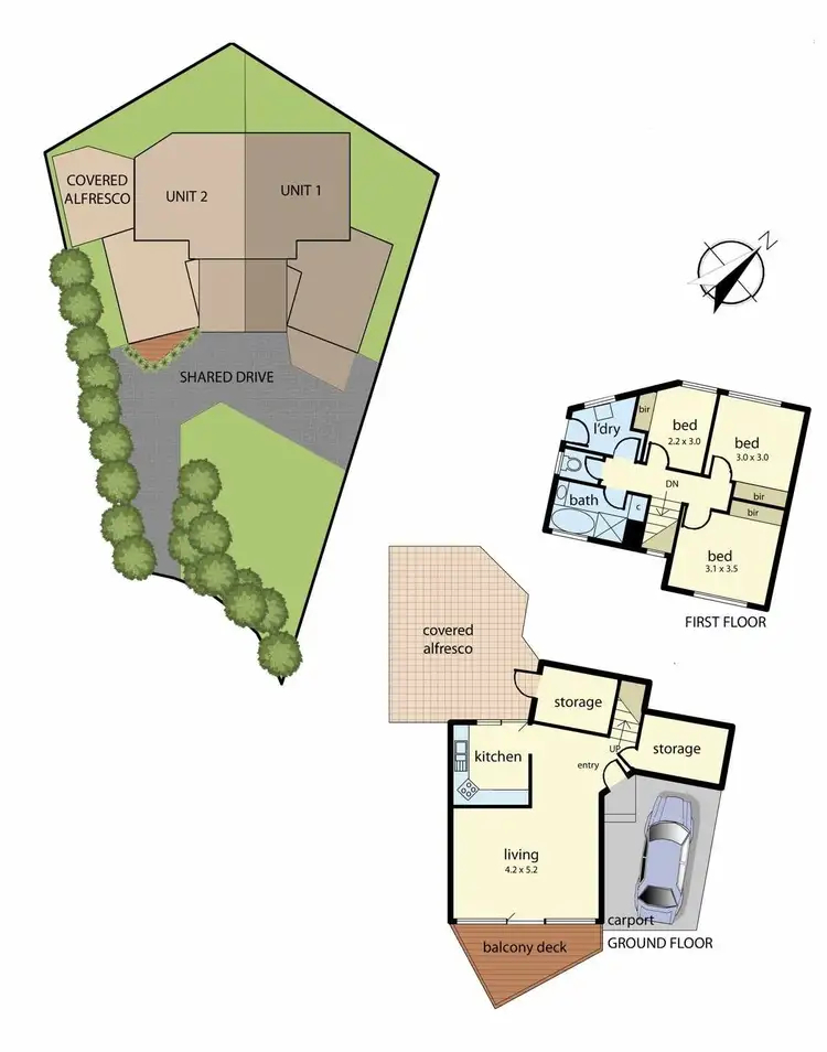Floorplan of Homely unit listing, 2/7 Stonington Place, Ringwood VIC 3134