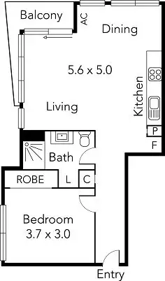 Floorplan of Homely apartment listing, 1412/325 Collins Street, Melbourne VIC 3000