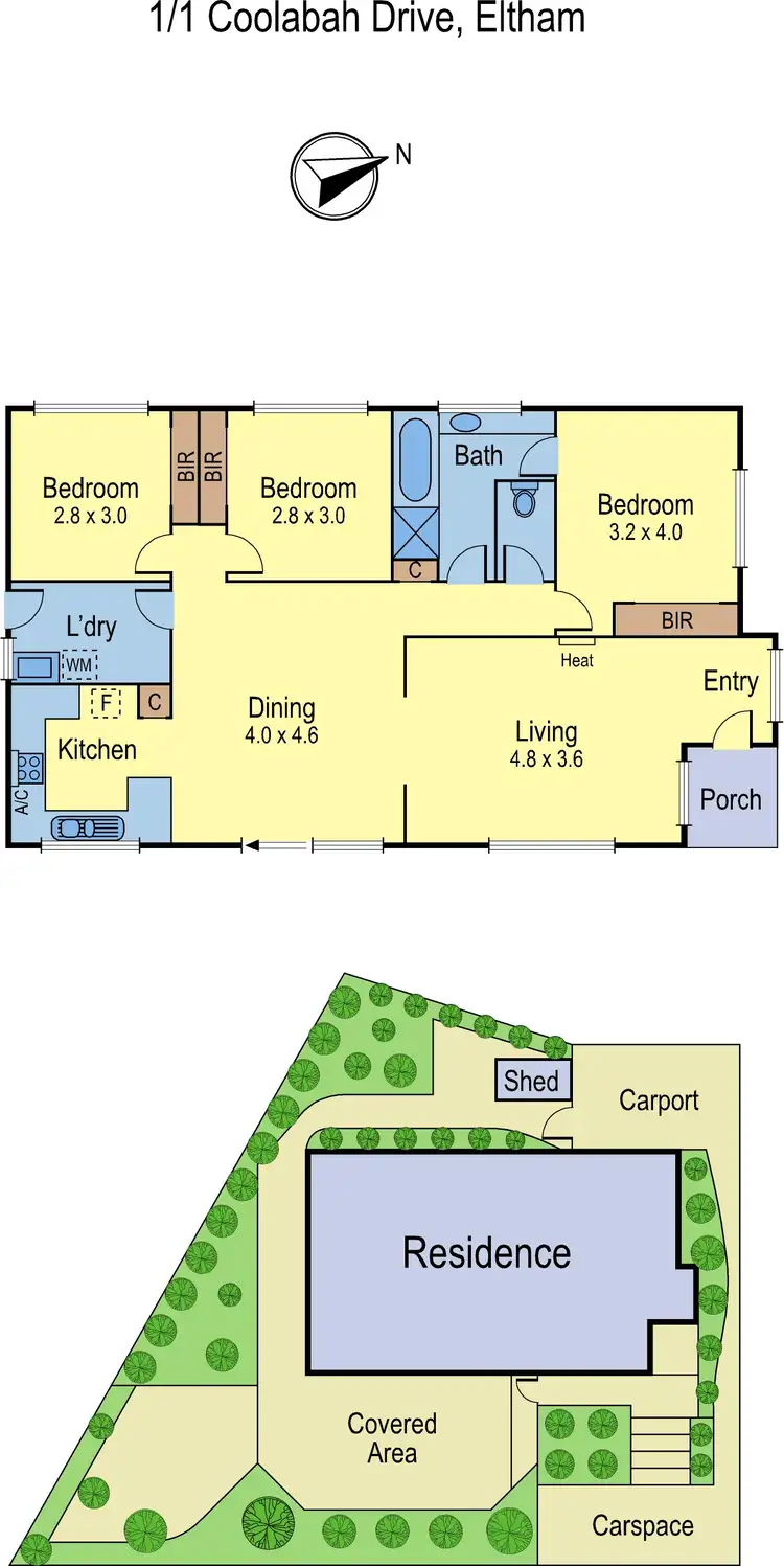Floorplan of Homely unit listing, 1/1 Coolabah Drive, Eltham VIC 3095