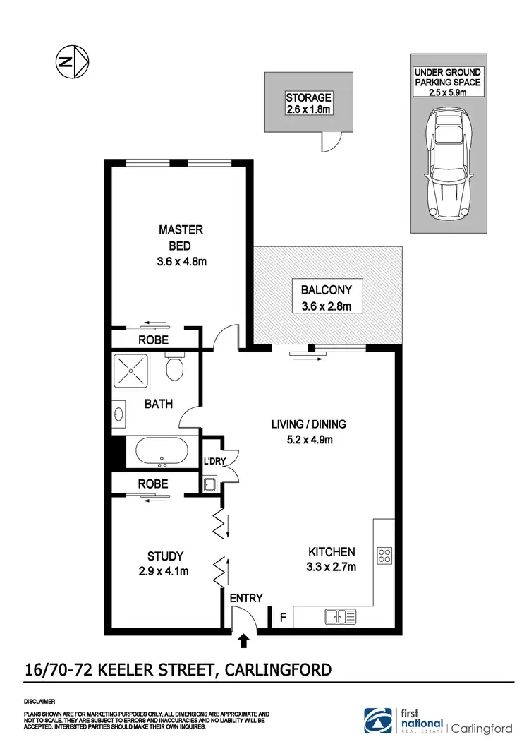 Floorplan of Homely apartment listing, 16/70-72 Keeler Street, Carlingford NSW 2118