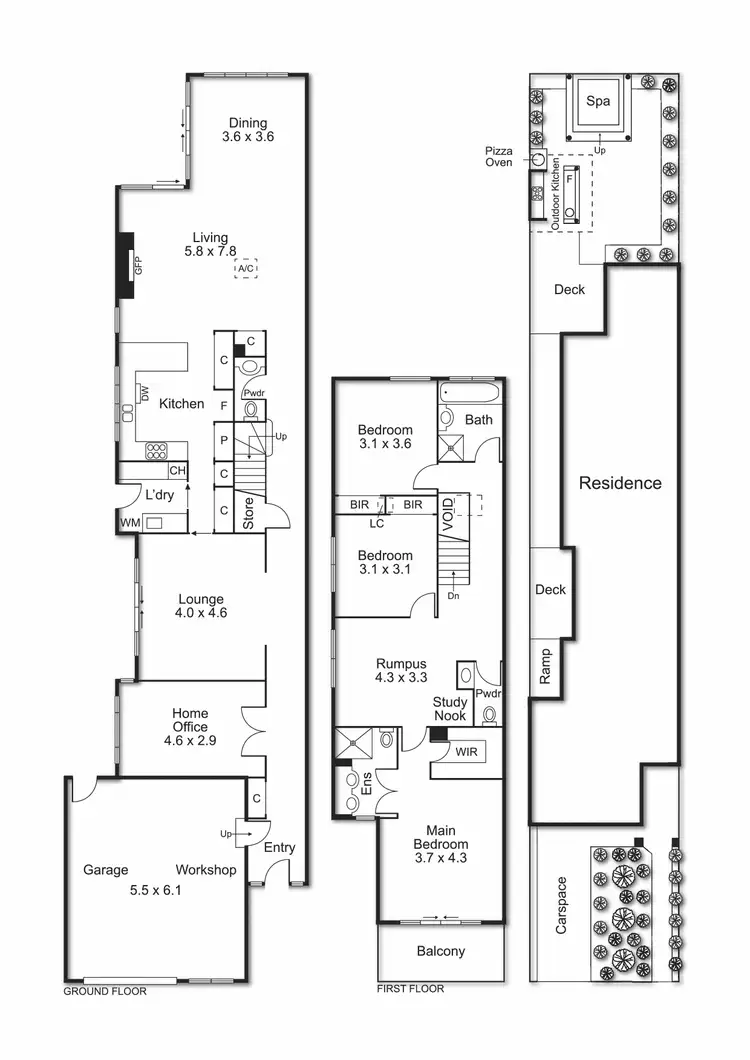Floorplan of Homely townhouse listing, 25A Luckins Road, Bentleigh VIC 3204