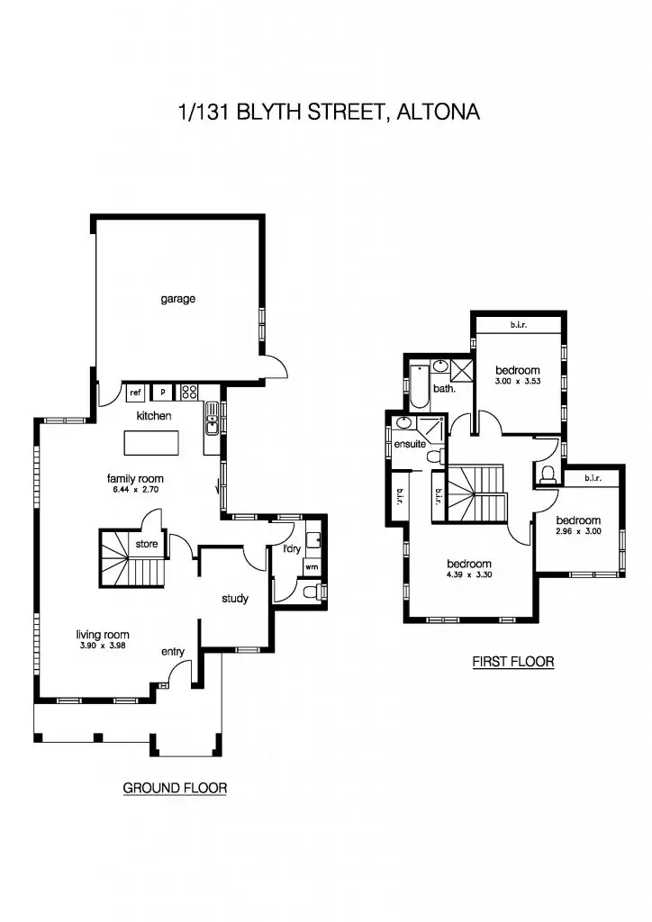 Floorplan of Homely townhouse listing, 1/131 Blyth Street, Altona VIC 3018