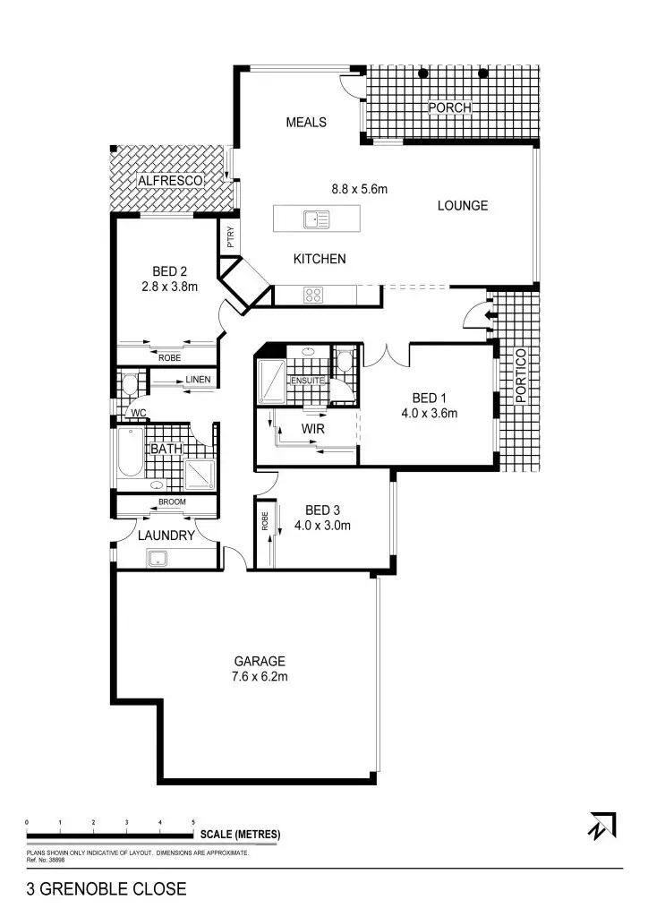 Floorplan of Homely house listing, 3 Grenoble Close, Spring Gully VIC 3550