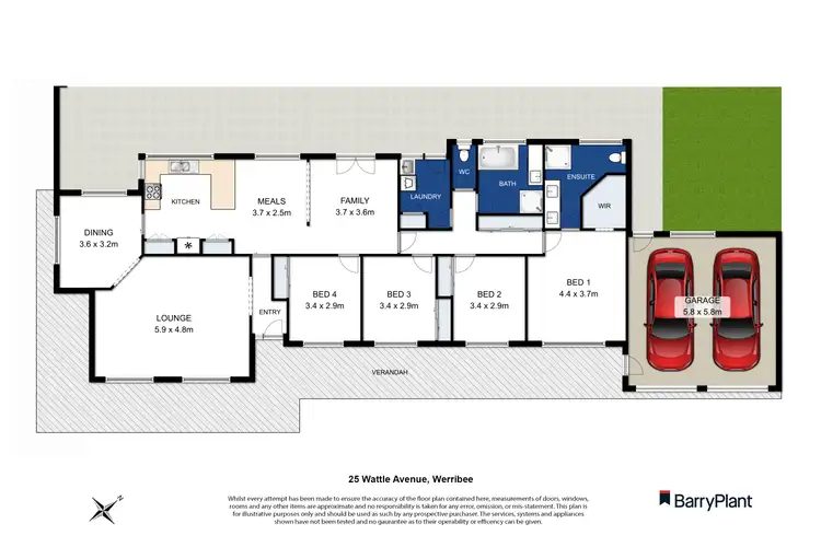 Floorplan of Homely house listing, 25 Wattle Avenue, Werribee VIC 3030
