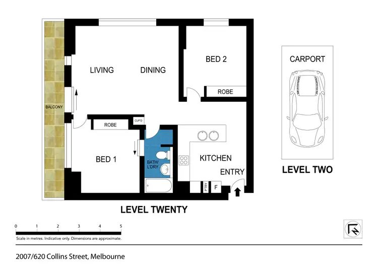 Floorplan of Homely apartment listing, 2007/620 Collins Street, Melbourne VIC 3000