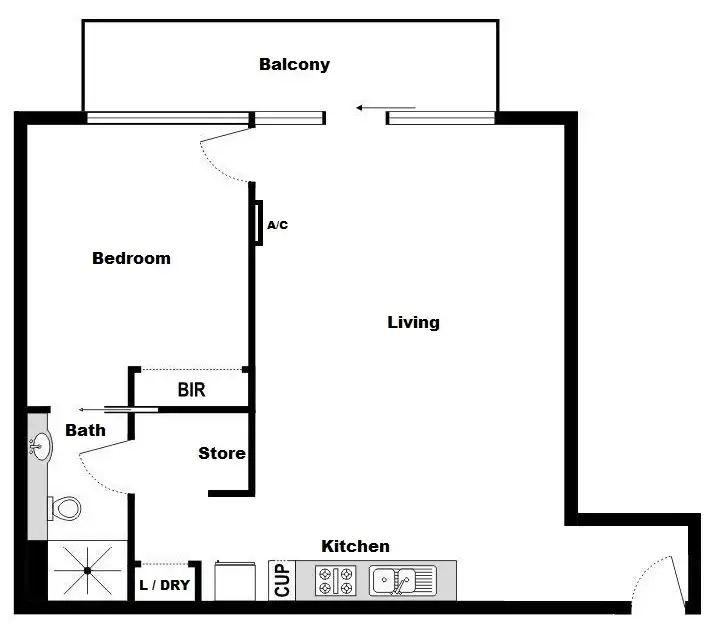 Floorplan of Homely apartment listing, 311/25 Wills Street, Melbourne VIC 3000