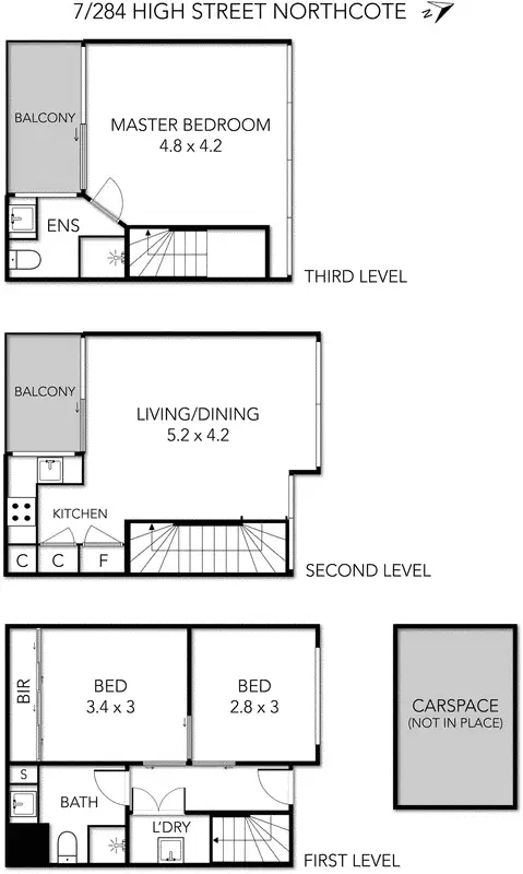 Floorplan of Homely apartment listing, 7/284 High Street, Northcote VIC 3070