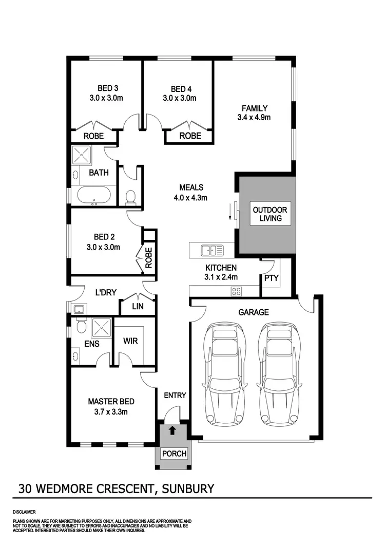 Floorplan of Homely house listing, 30 Wedmore Cres, Sunbury VIC 3429