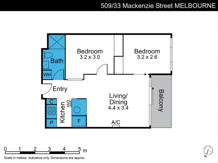 Floorplan of Homely apartment listing, 509/33 Mackenzie Street, Melbourne VIC 3000