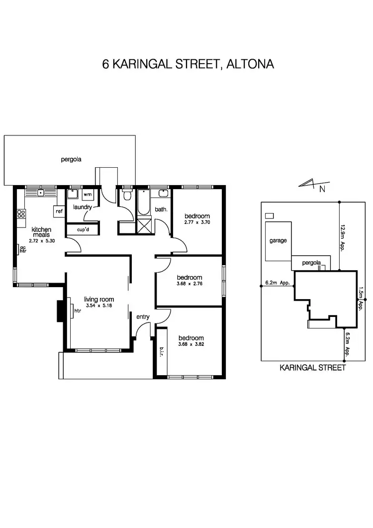 Floorplan of Homely house listing, 6 Karingal Street, Altona VIC 3018