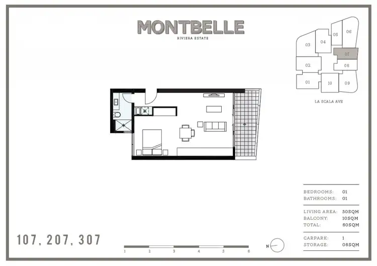Floorplan of Homely apartment listing, 307/80 La Scala Avenue, Maribyrnong VIC 3032