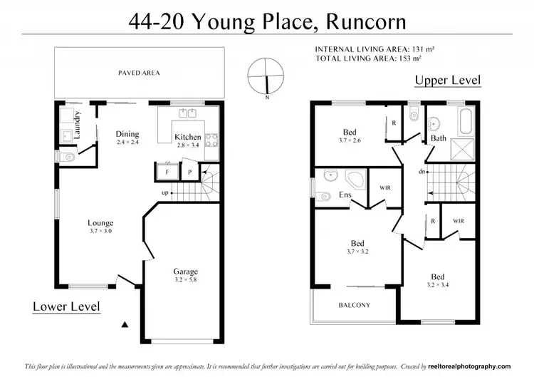 Floorplan of Homely townhouse listing, 44/20 Young Place, Runcorn QLD 4113