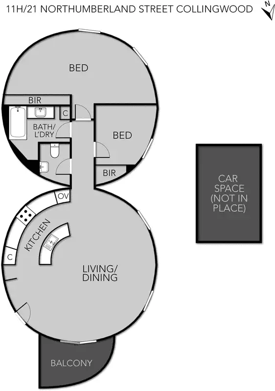 Floorplan of Homely unit listing, 11H/21 Northumberland Street, Collingwood VIC 3066