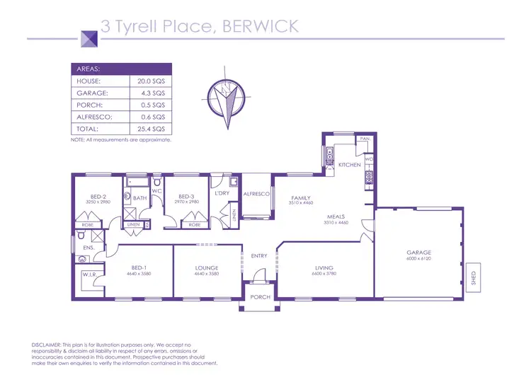 Floorplan of Homely house listing, 3 Tyrell Place, Berwick VIC 3806