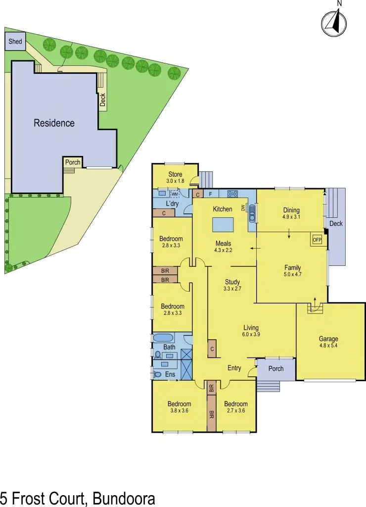 Floorplan of Homely house listing, 5 Frost Court, Bundoora VIC 3083