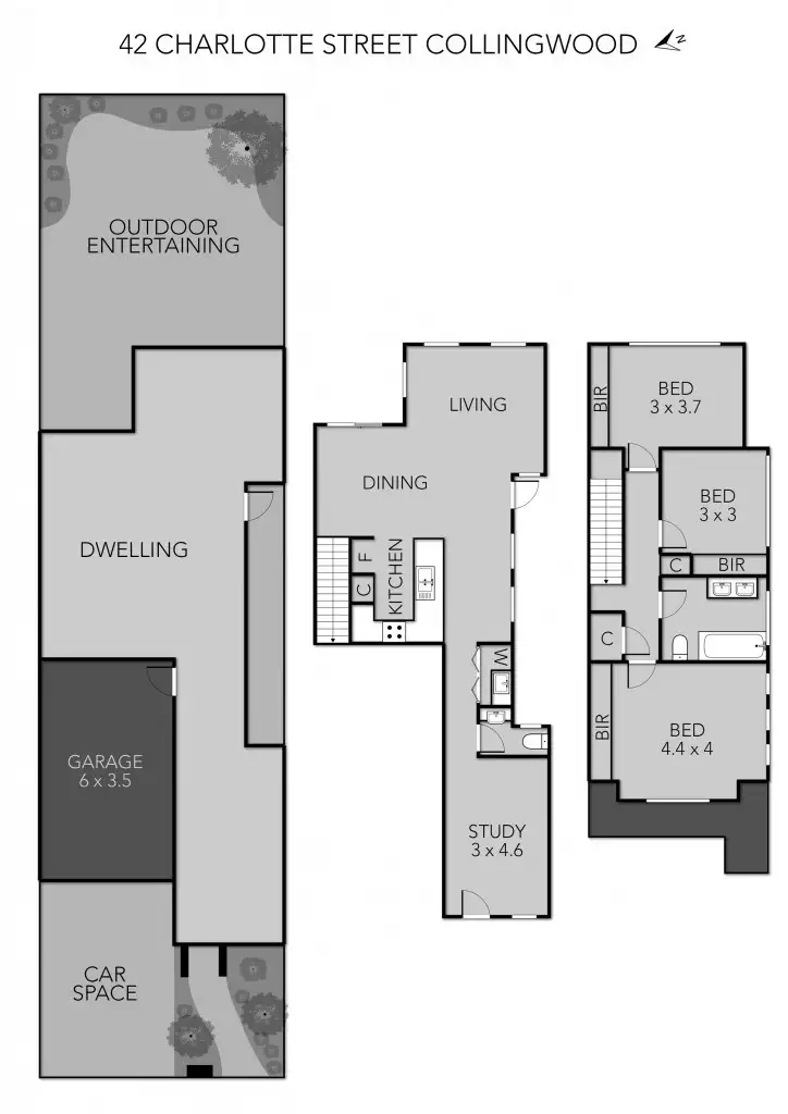 Floorplan of Homely townhouse listing, 42 Charlotte Street, Collingwood VIC 3066