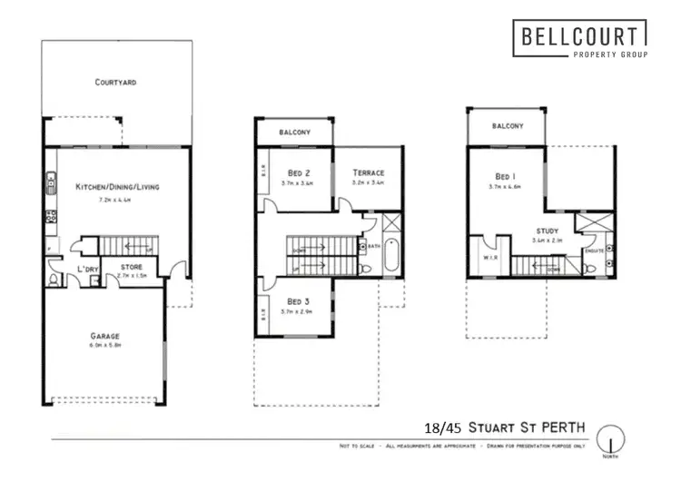 Floorplan of Homely townhouse listing, 18/45 Stuart Street, Perth WA 6000