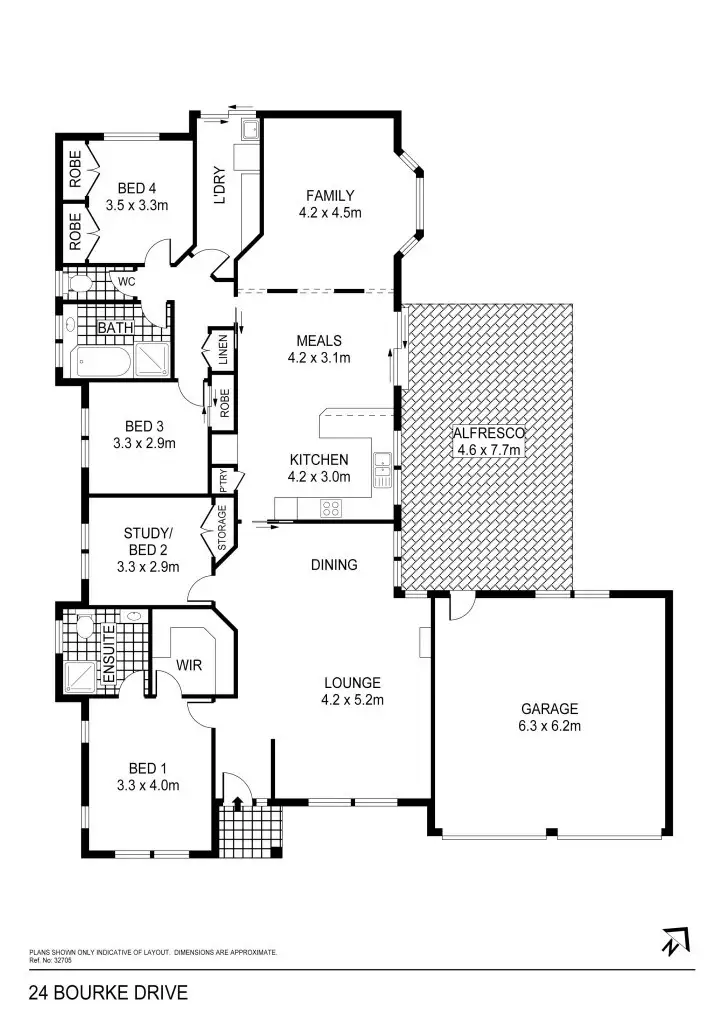 Floorplan of Homely house listing, 24 Bourke Drive, Strathdale VIC 3550